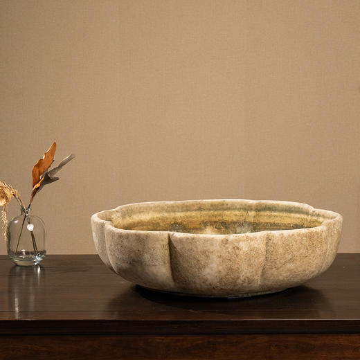 清 汉白玉花口赏盆 商品图0