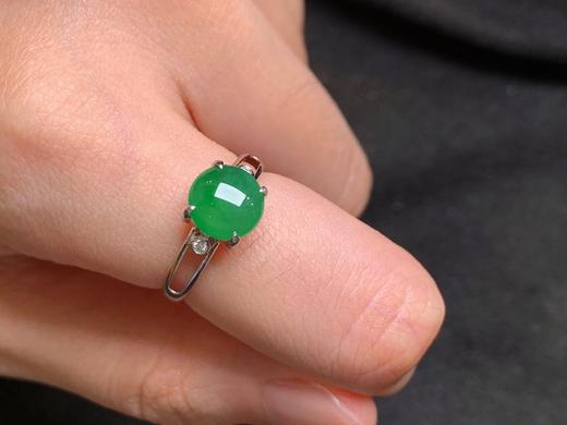 18k阳绿翡翠戒指 商品图4