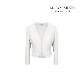 什么都好搭的小白外套、圆角长袖高级气质女士短款小外套 2105024
