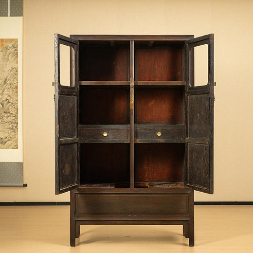 清 红木带亮格方角柜 商品图4