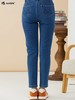 波顿牛仔裤女秋冬直筒修身显瘦中蓝色高端弹力舒适长裤子LE272322 商品缩略图2