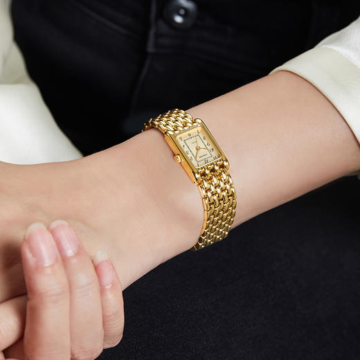 依波/EBOHR 2024新款复古时尚个性钢带方形石英女表 5183 商品图5