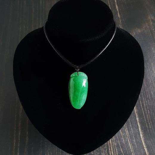 【天然正品】A货玉质细腻无纹无裂完美料天然阳绿糯冰种收藏级福瓜翡翠吊坠挂件 现售价：767000！0215KC09 商品图7