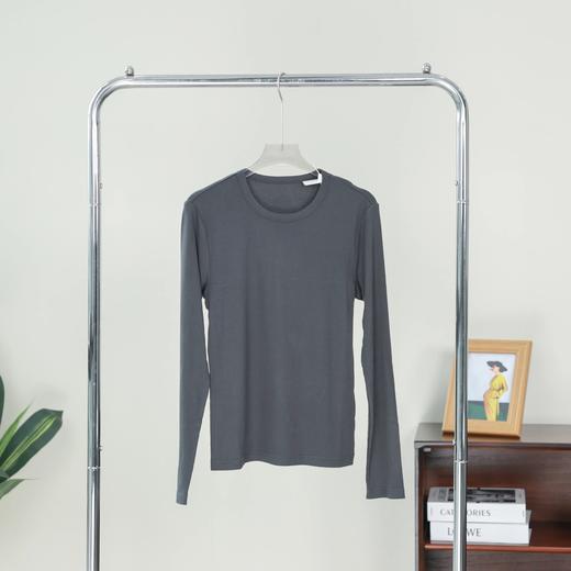 超显瘦女士春秋新款内搭高级感纯色圆领长袖显瘦百搭云感暖暖衫7A级物理抗菌简约利落 商品图2