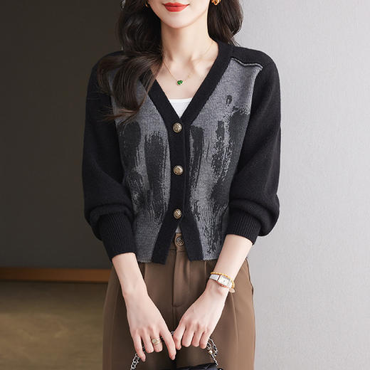 港风针织衫开衫，外搭高腰短款披肩小外套CC- 27-24137 商品图1