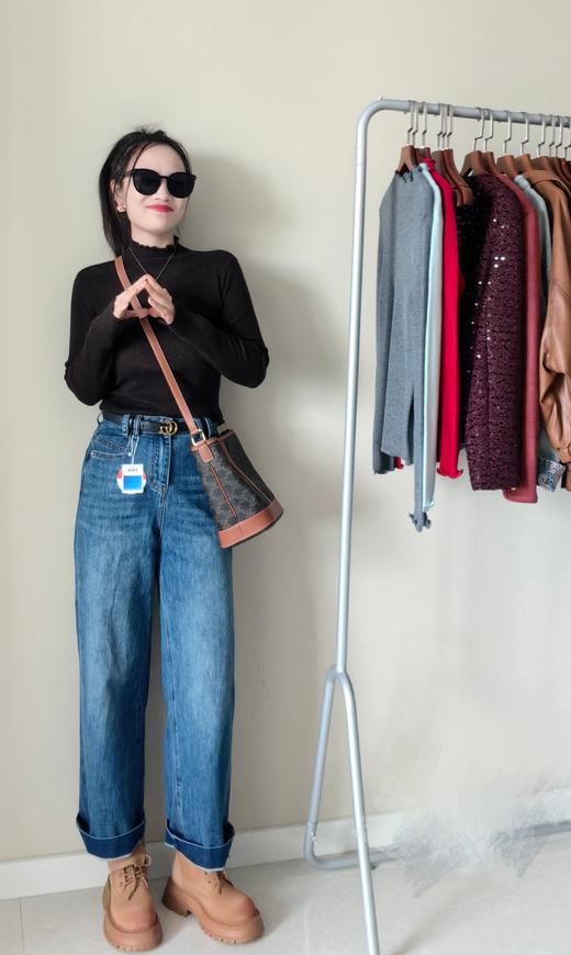 荷叶花边超细羊毛显瘦打底衫毛衫 商品图3