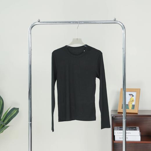 超显瘦女士春秋新款内搭高级感纯色圆领长袖显瘦百搭云感暖暖衫7A级物理抗菌简约利落 商品图3