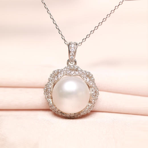 美裕 925银淡水珍珠链牌 11-12mm107798W 商品图2