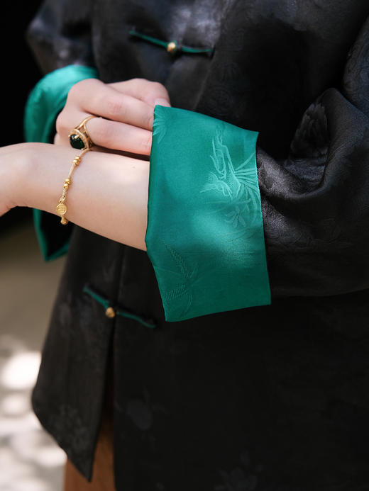 盛唐牡丹| 重缎香云纱提花纹外套 商品图1