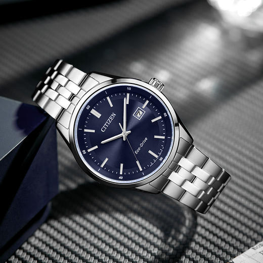 西铁城/CITIZEN防水夜光简约时尚钢带光动能男表BM7560-59L 商品图3