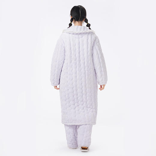 都市丽人睡衣夹棉系列长袖家居服法兰绒提花夹棉加厚女士夹棉套装LHT1P3 商品图3