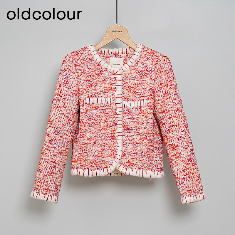 oldcolour复古百搭时尚气质直筒显瘦短款外套女O41041120