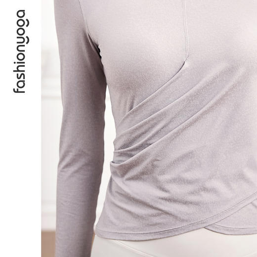 F14362圆领抽褶收腰长袖 商品图3