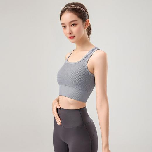 哈瓦塔华夫格固定杯无缝短款背心 H340148 商品图6