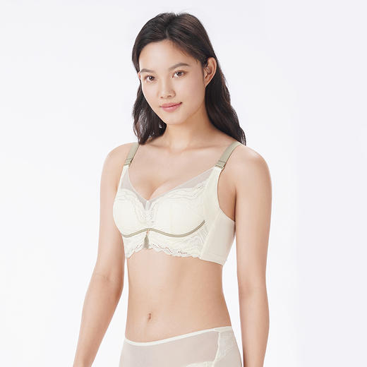 都市丽人调整型内衣舒软挺塑塑身文胸蕾丝中厚塑身内衣3/4杯四排扣LJT1M7 商品图2