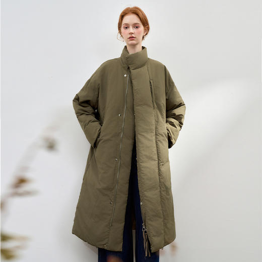设计感立领蓬松保暖长款羽绒服女秋冬保暖面包服外套V0043046 商品图2