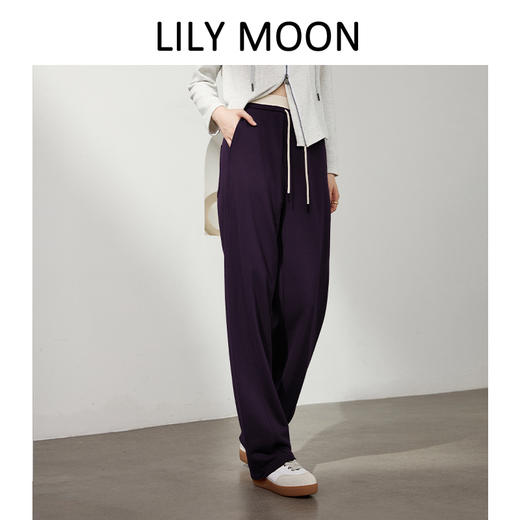 LILYMOON 拼色松紧腰香蕉裤返潮复古休闲百搭运动舞蹈卫裤抽绳 商品图3