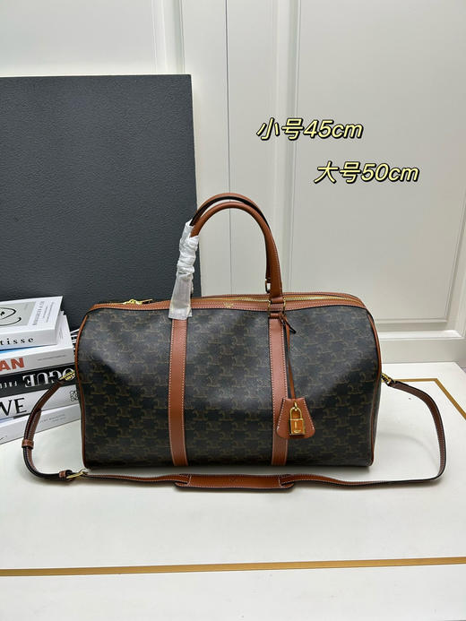 秋冬特惠💰680 赛琳CELINE 旅行袋标志印花和小牛皮大号手袋 商品图0