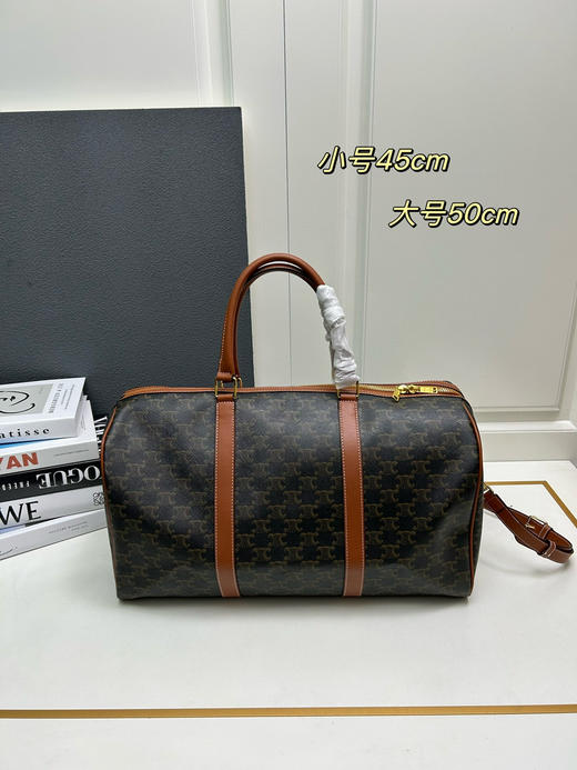 秋冬特惠💰680 赛琳CELINE 旅行袋标志印花和小牛皮大号手袋 商品图1