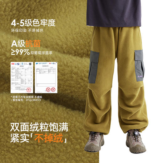 【拒绝静电 320g高克重登山绒】儿童轻量运动摇粒绒口袋工装裤 PDK2414 商品图4