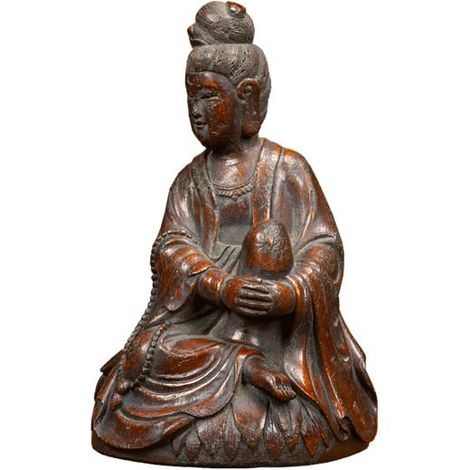 清 竹雕自在观音像 商品图5