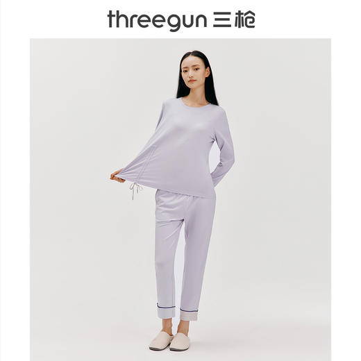 Threegun三枪 【高支丝光棉】圆领女家居套-82010D011 商品图3