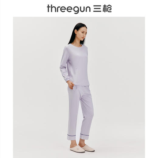 Threegun三枪 【高支丝光棉】圆领女家居套-82010D011 商品图1