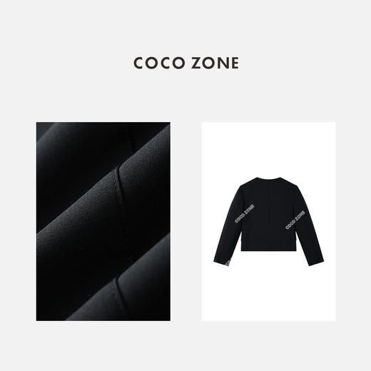 COCO ZONE2024高级感圆领正肩西装外套绵羊毛西服上衣24C10179 商品图2