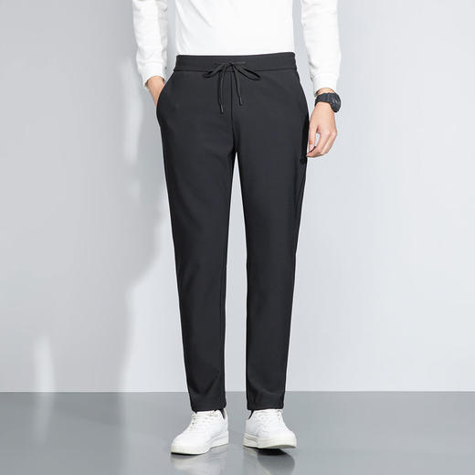 半身缘男裤 秋季松紧腰弹力免烫宽松直筒商务休闲裤339 商品图2