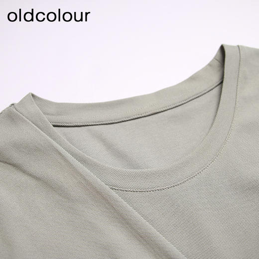 oldcolour灰色柔软舒适褶皱圆领设计感短袖连衣裙O21101134 商品图2