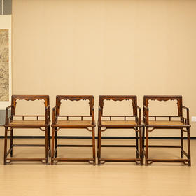 清 红木玫瑰椅成堂（一堂四只）