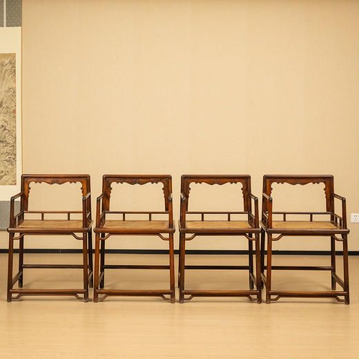 清 红木玫瑰椅成堂（一堂四只） 商品图0