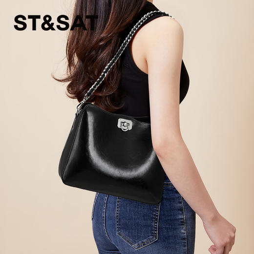 星期六简约通勤百搭腋下斜跨单肩包SSC521A109 商品图1