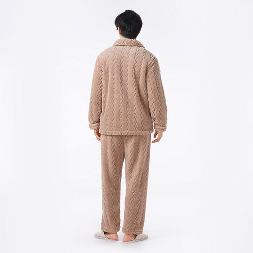 都市丽人都市锋尚睡衣生活家居长袖长毛绒提花厚男士法兰绒套装FHT1D6 商品图3