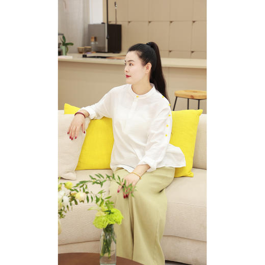 【抖音专属】圆领衬衣（1832524B-栀子白） 商品图0