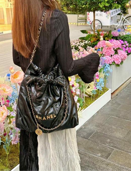 香奶奶 |22bag  金色字母 垃圾袋 单肩背包 小 中号 多色可备注（ HH） 商品图10