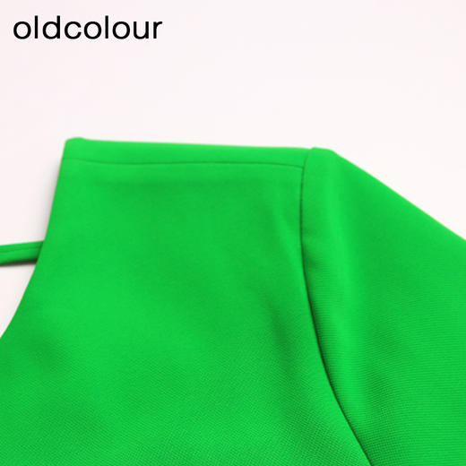 oldcolour夏款绿色清新宽松简约舒适短袖连衣裙O21101168 商品图2