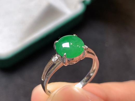 18k阳绿翡翠戒指 商品图1