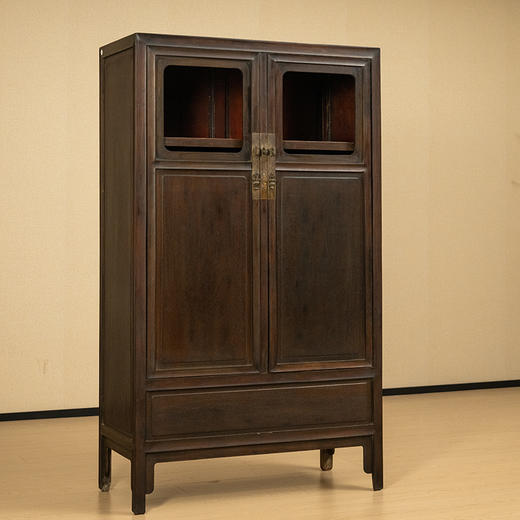 清 红木带亮格方角柜 商品图1