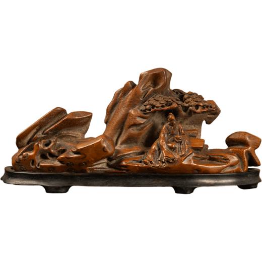 清 竹雕松下高士山子摆件 商品图5