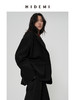 HIDEMI 【当当同款】极简大立体口袋设计感飞行员式领底呢手工式拼接宽肩大廓形绵羊毛厚款中短款毛呢西装大衣外套 商品缩略图9