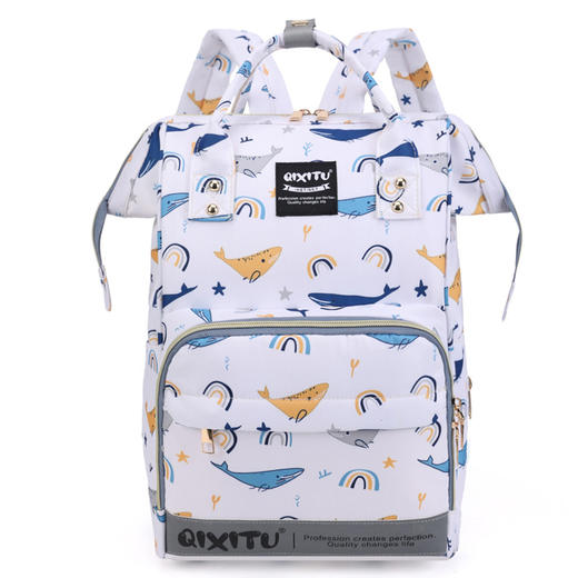 【大容量妈咪包，多隔层口袋科学分区宝宝生活，出行物品一包装下】妈咪包新款 多用途便携大容量 宝妈外出双肩背包 保温储奶母婴包 商品图11