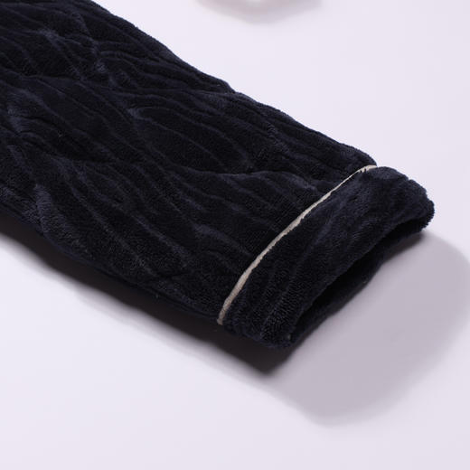 都市丽人都市锋尚睡衣夹棉系列长袖长毛绒烂花夹棉加厚男士加夹棉套装FHT1E2 商品图5