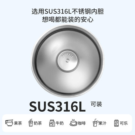 Boii 本因六角保温杯咖啡杯三盖咖啡保温随行杯SUS316L不锈钢内胆 商品图4