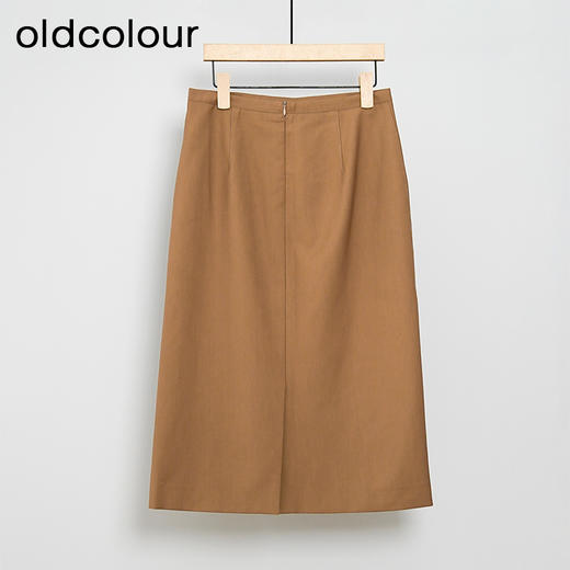 oldcolour高腰直筒显瘦包臀咖色长款半身裙GM41063907 商品图1