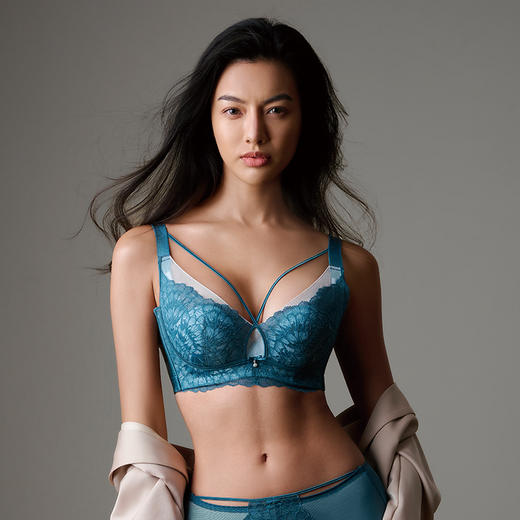 都市丽人调整型内衣舒软挺塑塑身文胸蕾丝超薄塑身内衣3/4杯四排扣LJT2M2 商品图1