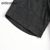 oldcolour夏款黑色气质时尚通勤收腰V领长款短袖连衣裙O23101325 商品缩略图3