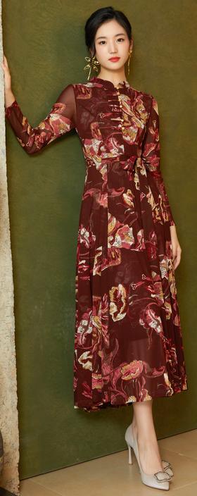 朱樱色连衣裙HJ3S62