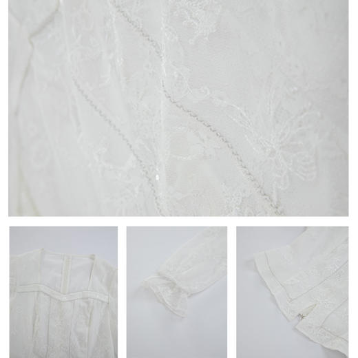 司歌蕾丝收身长袖优雅气质上衣T901168X 商品图4