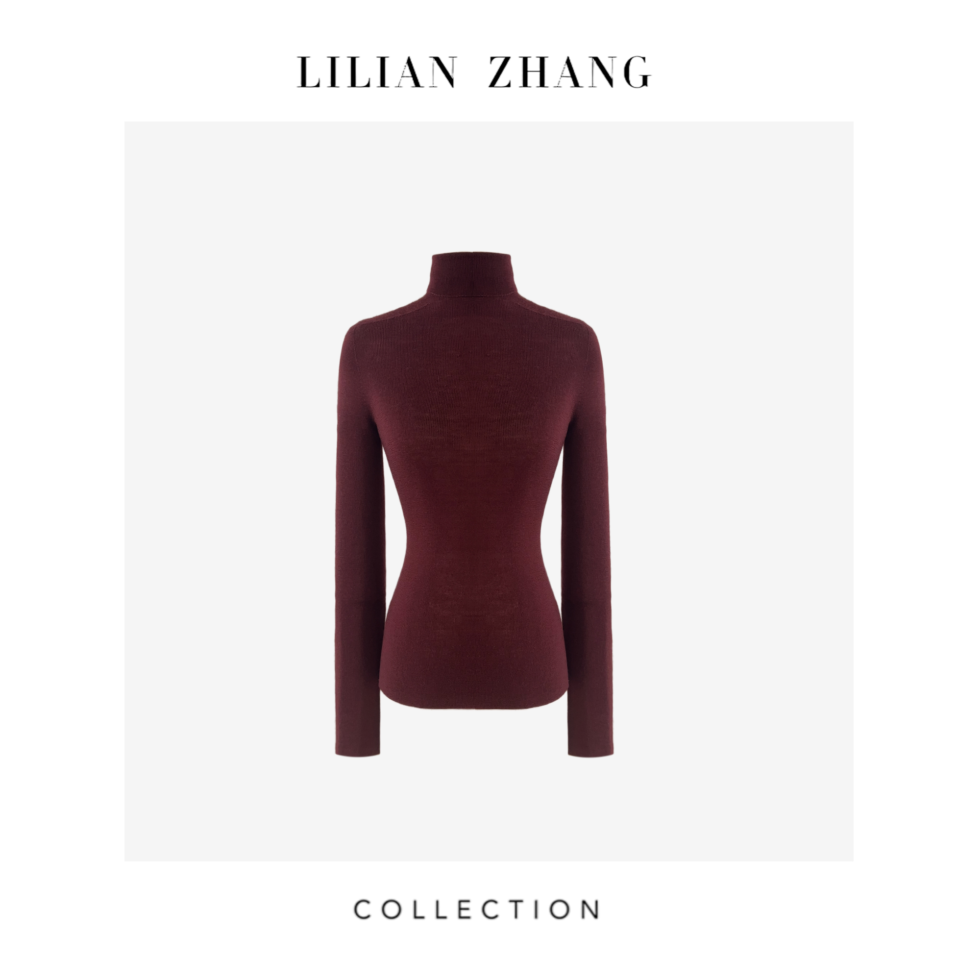 C系列—「克制的优雅」—“古典浪漫”—安可拉红、高领打底羊毛衫2408003